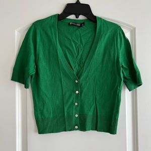 New York & Co. Green Cardigan Size S
